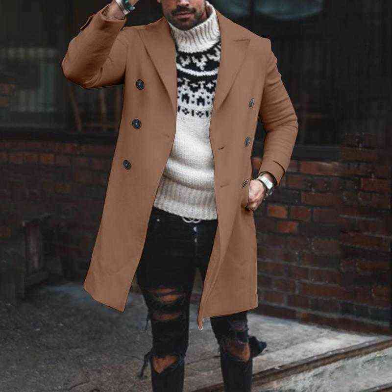 Men's Wool & Blends Winter Warm Trench Coat Mens Jackets Version Of Artificial Woolen Jacket Doublar T240117