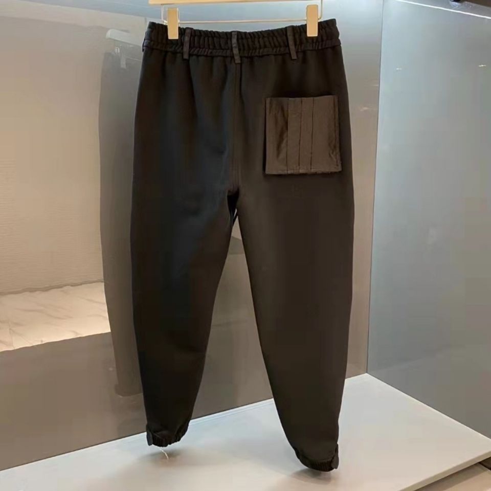 

Men's and Women's Overalls Sweatpants Polyester y3 Casual Sports Pants Splicing Pocket Design Zipper Casual Trouser, Black