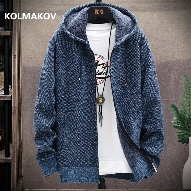 

winter arrival Men's Knitted thicken Mens Coats Male Sweater Casual Keep warm Male Cardigan Sweaters Men size M-3XL 201202, Dark grey