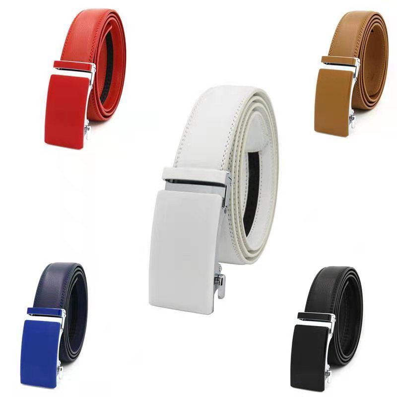 

Belts High-Quality Casual Trend Classic Multiple Colors Cowhide Automatic Buckle Fashion Men And Women's Luxury, White