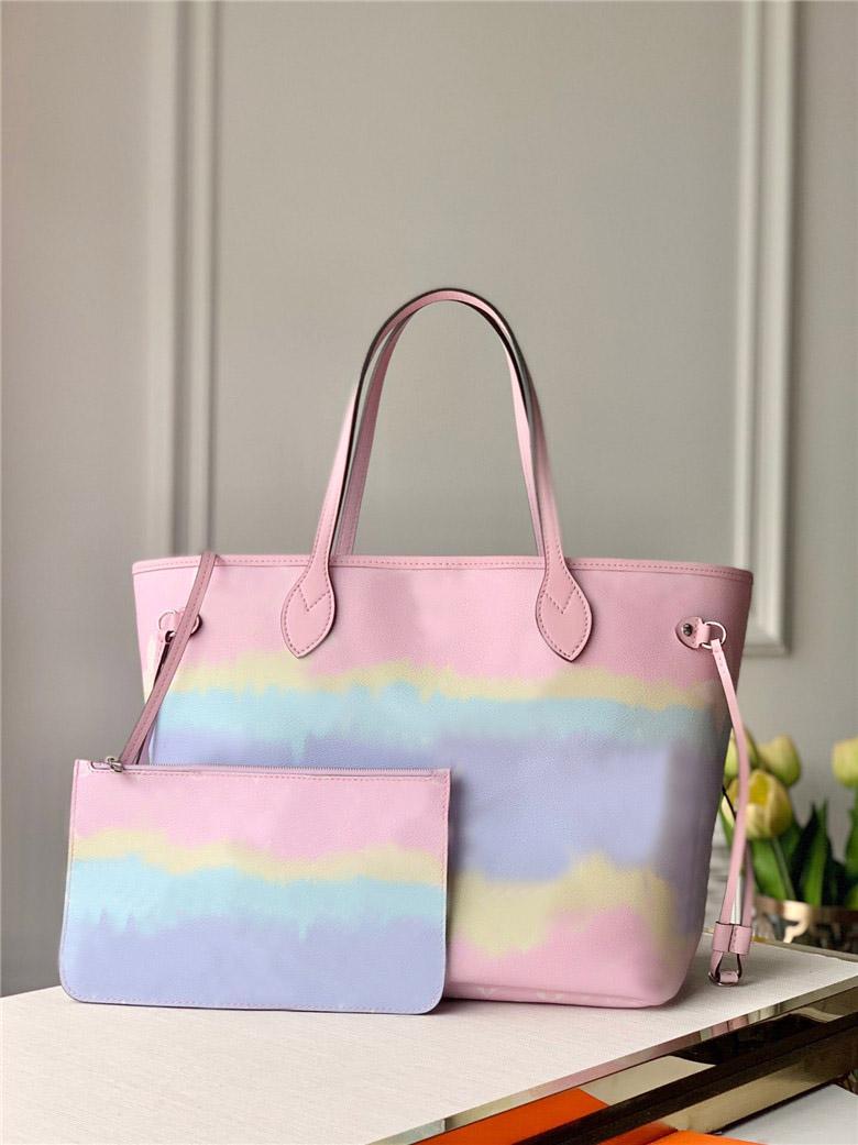 

Womens Bags Never Totes Handbag Gradient Book Color Flower Leather Pink Blue Tote Full Shopping Bag pastel rainbow crossbocy X9cS#, I need see other product