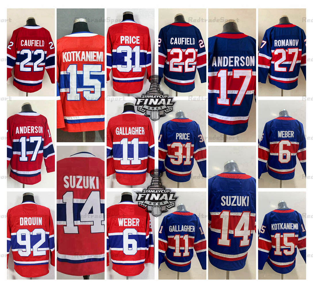 

Jersey Jersey Stanley Cup Final Cole Caufield 31 Carey Price 6 Shea Weber Hockey''Nhl''Jerseys Reverse Retro Brendan Gallagher Drouin Kotkaniemi Nick, Blue