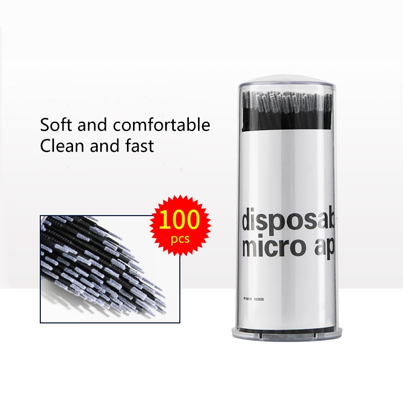 

Strip Shape Cotton Swab 100pcs Disposable Microbrushes For Eyelash Extension Makeup Mascara Applicator Individual Eyelashes Removing Tattoo Beauty 007, Mix colors