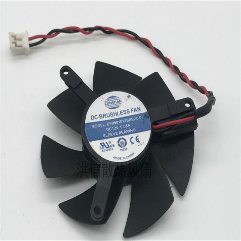

Wholesale fan: DF0501012SEE2C 01 hole spacing 39 diameter 47 12V 0.05A 2-line video card fan