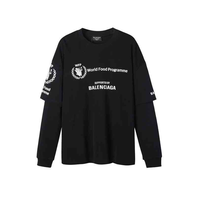 

Sweater designer sweaters Baleciga's Hoodies unisex Original 22s Early Autumn Paris Fashion Letter Printing Casual Loose Fake Two Decorative Long Sleeve T-shirts, Black