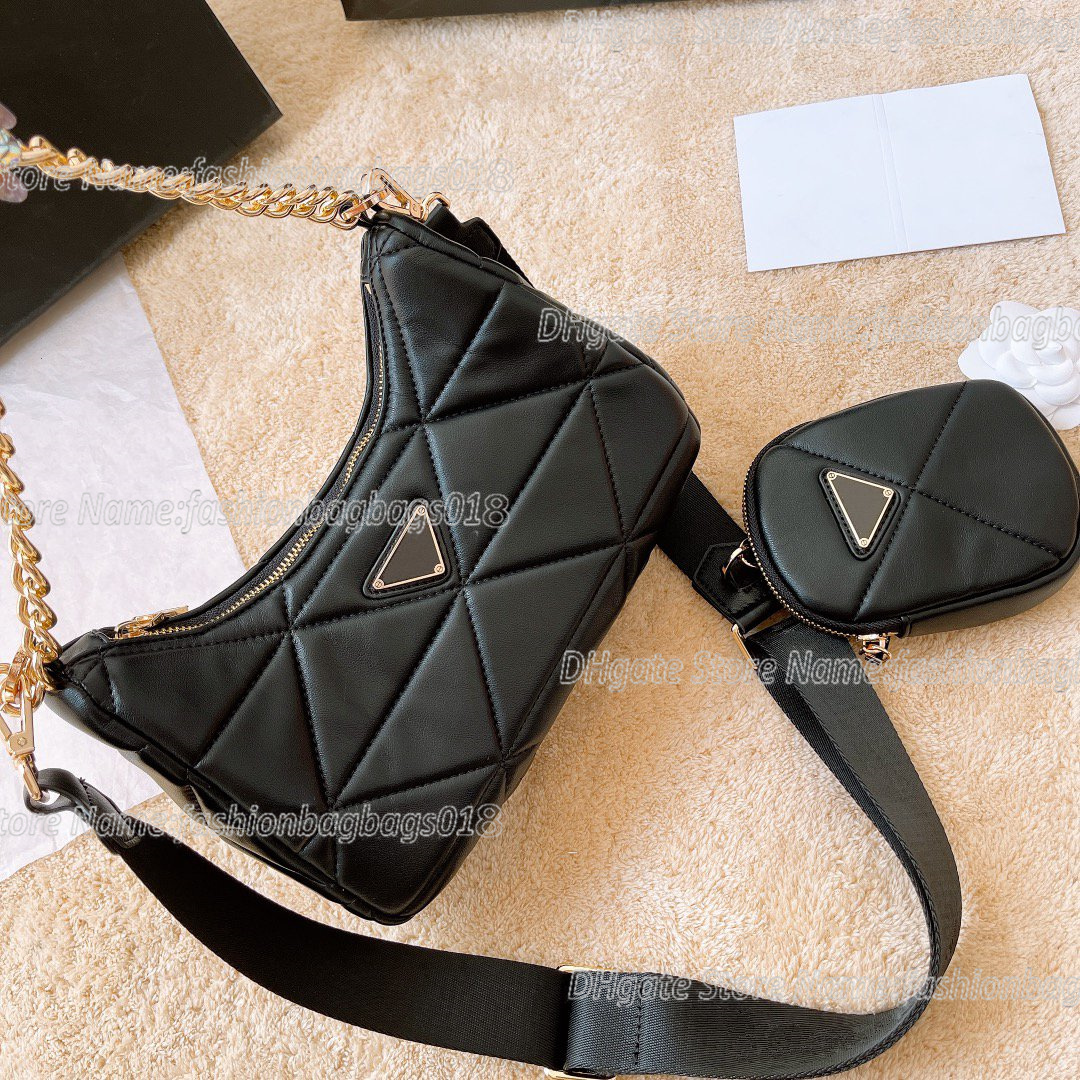 

Re-Nylon Padded Hobo Bag Hip Hop Chain Padded Triangle Quilting Nylon Shoulder Strap Metal Triangle Cross Body Re Edition 2005 Nylon Bag