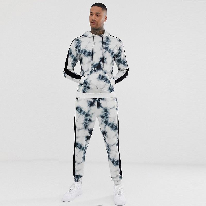 

Men's Tracksuits Digital Printing Color Matching Hooded Sports Suit Men's Spring And Autumn Casual 2 Piece Set Harajuku Sport WearMen's, Green