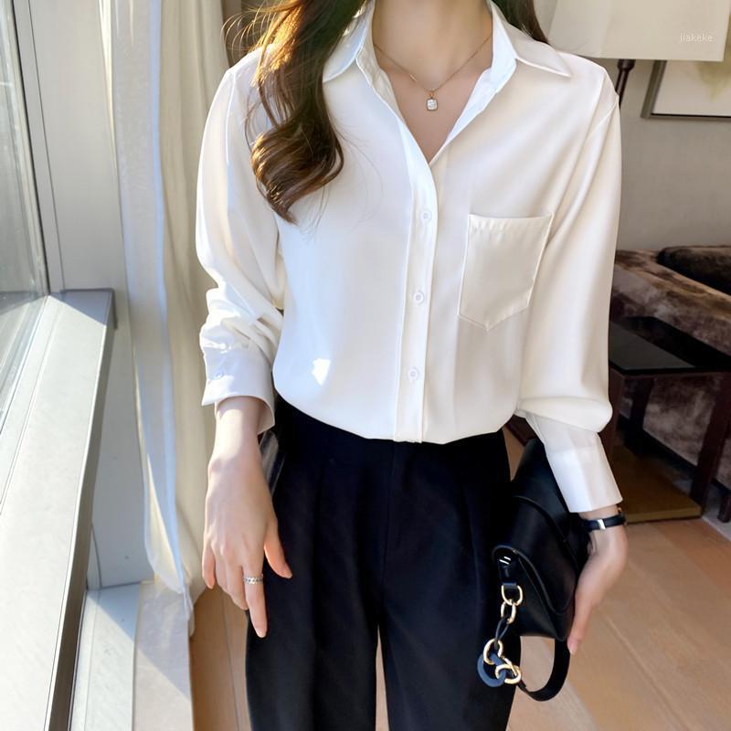 

Women' Blouses & Shirts Chiffon Loose Fashion Solid Color Collar Shirt Spring Casual Long Sleeve Blusas Houthion, Purple