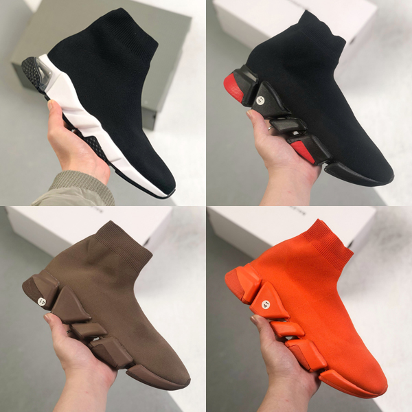 

Designer Casual Shoes for Men Women 2.0 Speed Trainer BB Paris Boot Knit Walking Triple Black White Lace Runner, ##