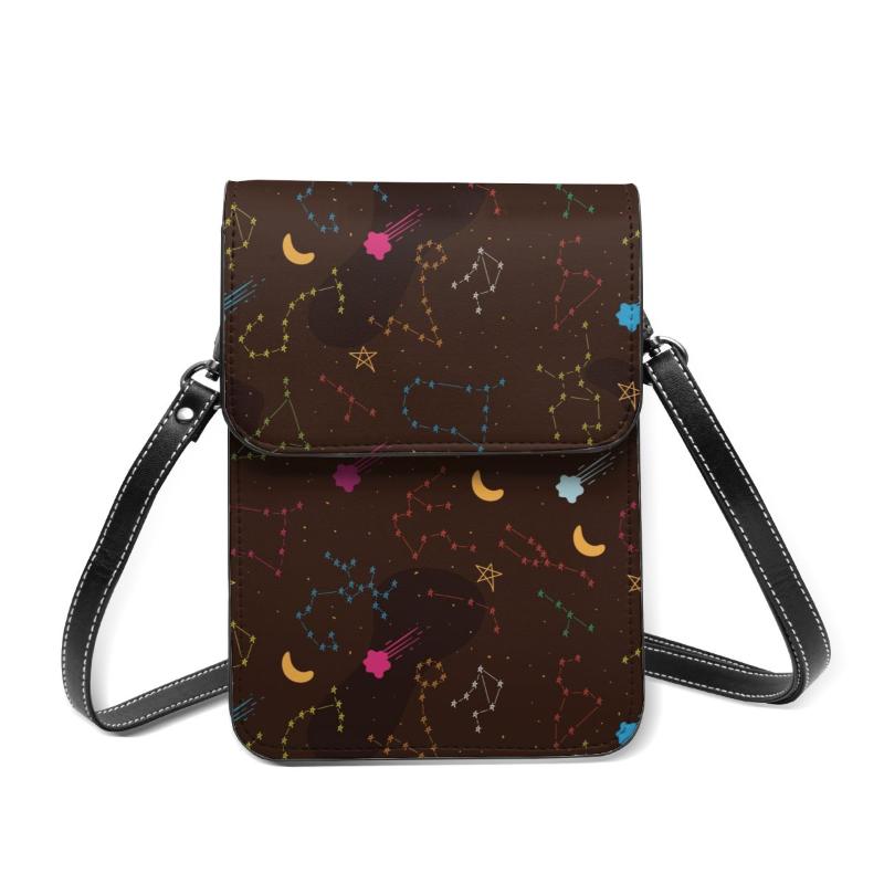 

Evening Bags Women Crossbody Mini Phone Bag Colorful Zodiac Stars Small Female Shoulder Ladies Messenger, Black