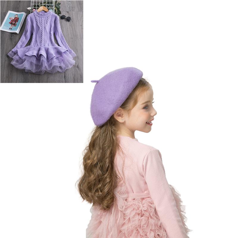 

Caps & Hats Baby Girls Winter Autumn Solid Hat Knitted Beanies Multicolor Beretr For Toddler Kids Warm Girl's Birthday GiftCaps, Red hat