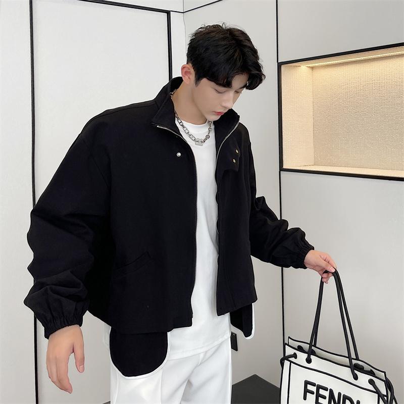 

Men's Jackets SYUHGFA Men Clothing Coats 2022 Spring Autumn High Quality Short Style Loose Coat For Male Zipper Pocket Jacket, Black