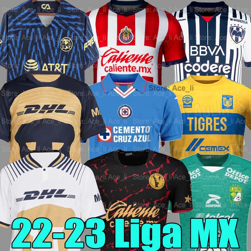 

22 23 Liga MX Club America Chivas Soccer Jerseys NAUL Tigres RAYADOS MONTERREY F. VINAS Cruz Azul Tijuana Home Away Leon Guadalajara UNAM 2022 2023 kit Football Shirt 55, 22-23 chivas away