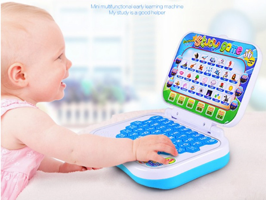 Wholesale 1-4Years Kids Learning Machine toys Chinese-EnglishEarly Education Machine Kids laptop Toddler Montessori Toy-image-777116528
