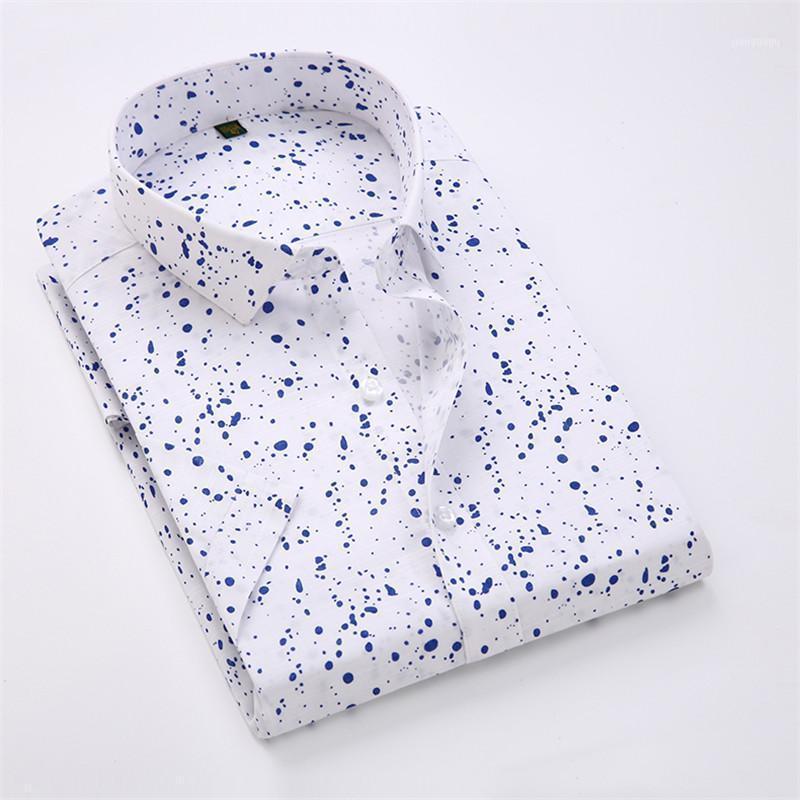 

Wholesale- 2022 Arrival Men's Short-sleeved Shirt High Quality Fashion Floral Printed Casual Slim Fit Cotton Male Shirts M4781, 01