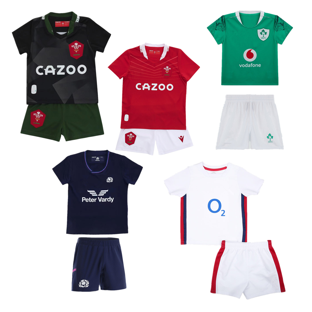 

2022 2023 Kids Rugby Jersey Six Nations Ireland Scotland Children's suit youth rugby shirt Age 3~13 years old Fans Tops Tees t-shirt