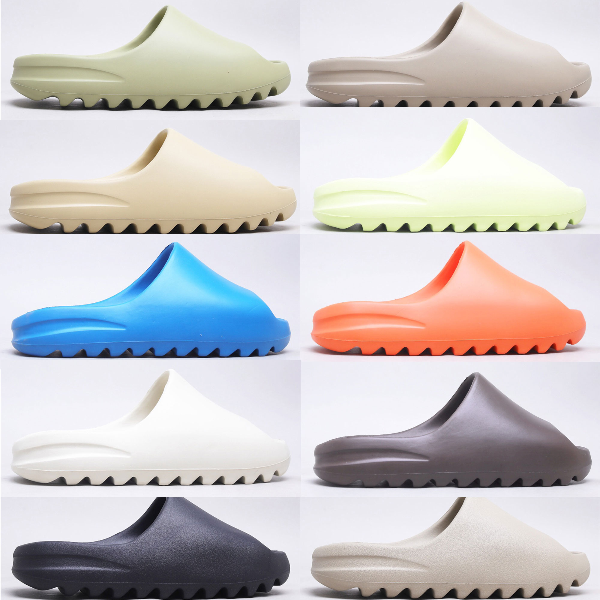 

Men Shoes Designer Slippers High Quality Women Sandals Summer Flat Sandal Beach Fashion Trainers onyx ochre bone White Resin Black Outdoor Slider, Box