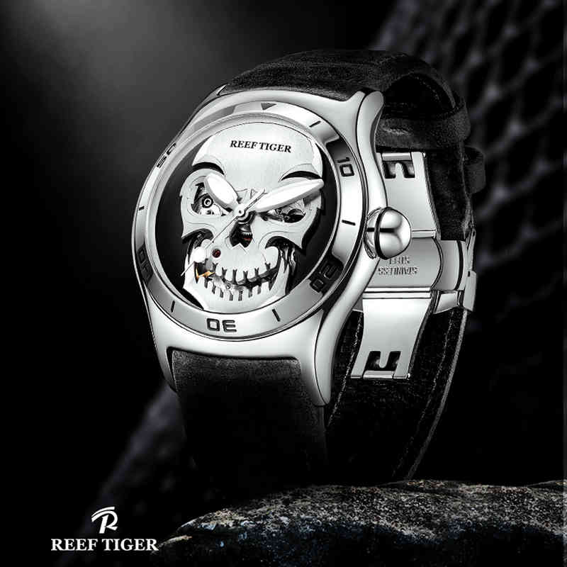 

Reef Tiger/rt Locomotive Men Automatic Mechanical Watches Fashion Skull Watch Sapphire Glass Waterproof 50m, Vip not for sale