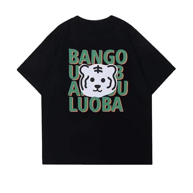 

Kawaii Tiger Print Men Cotton T-Shirt Harajuku Casual Loose Summer Women's T-Shirt Summer Oversized Short Sleeve Tops Streetwear 0615, White