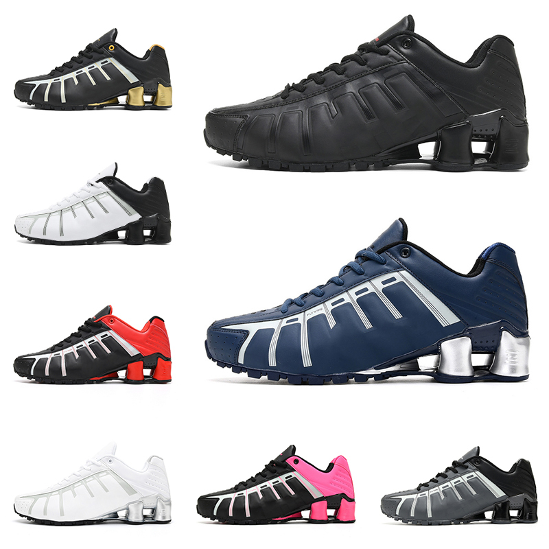 

Shox NZ Leven for men women running shoes Triple Black White Cool Grey Navy Blue Red Gold Rust Pink mens trainers sports sneakers