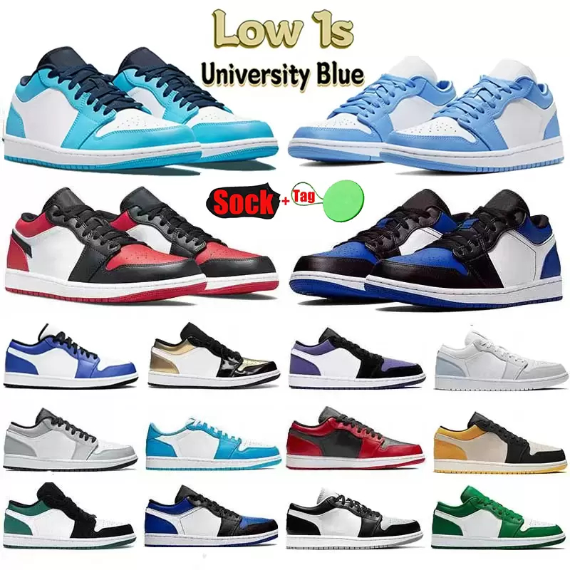 

With Box Jumpman 1 Men Women basketball shoes OG 1S Triple White Fragment Low Shadow designer University Blue UNC Black Bred Toe Light Smoky Grey mens sneakers Eur 36-45, 31