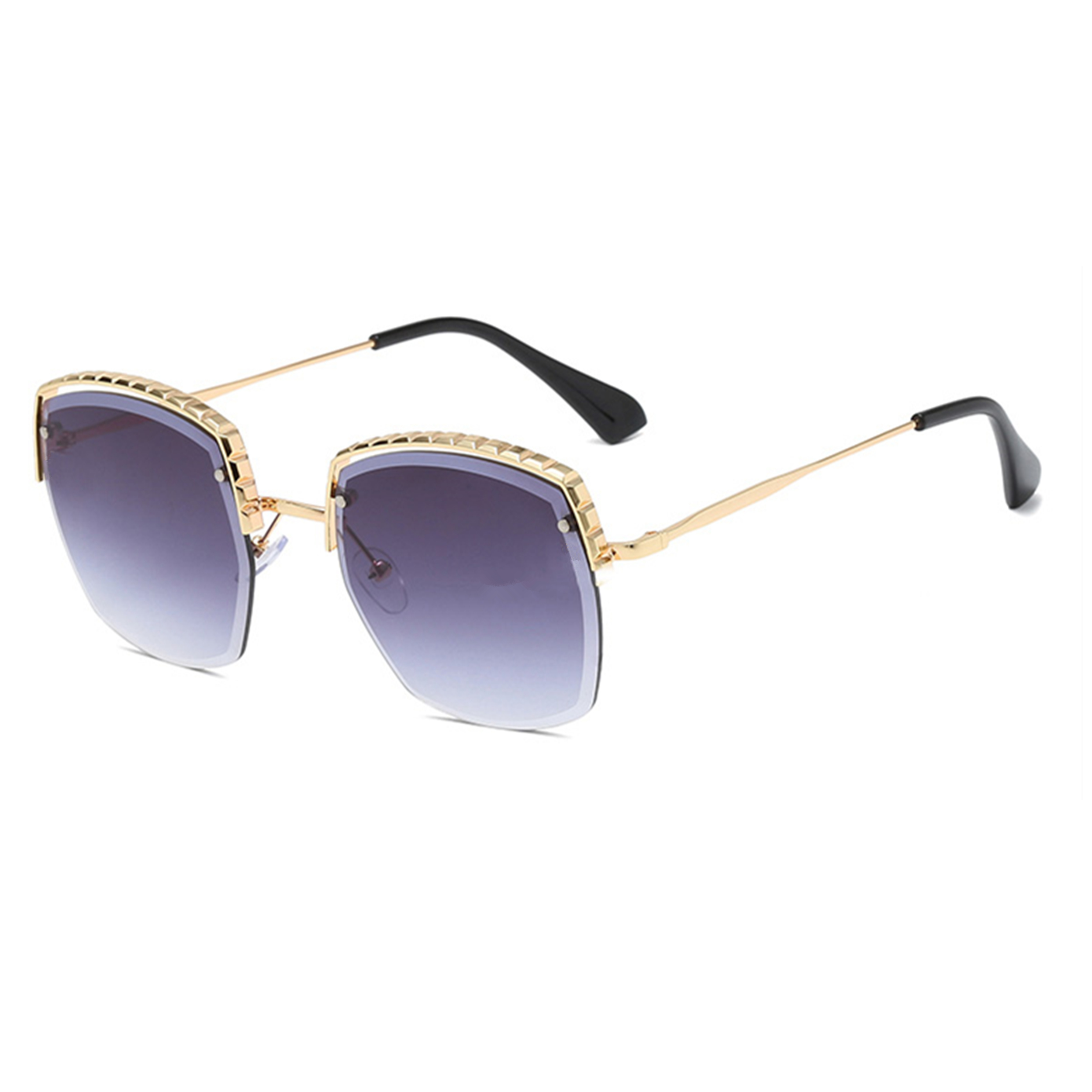 

Fashion Designer Sunglasses For Man Woman Metal Half Frame Sun Glasses Uv Protection Eyewear With Box