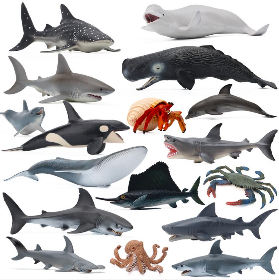 Solid simulated marine animal model shark Decorative Objects giant toothed carnivore human sharks whale great white shark toy ornament