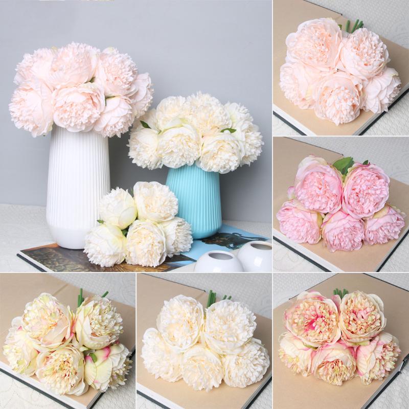 

Decorative Flowers & Wreaths 1 Bouquet Artificial Fake Silk Peony Flower Hydrangea Wedding Garden Home Decor 6 Color Est, Blue