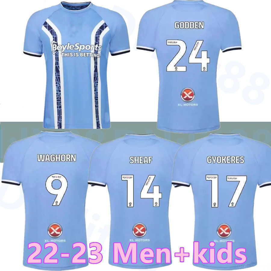 22/23 Jersey de football de Coventry City 2021 2022 Home Blue 10 O Hare Sheaf 17 Gyokerres 38 Hamer 24 Godden Hamer Men Kids Kit Football Uniform