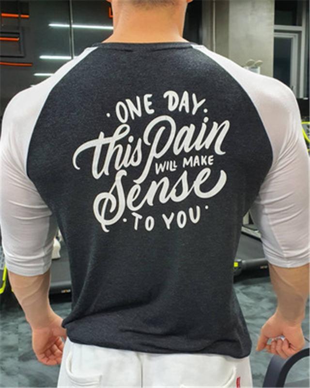 

Men's T-Shirts Men's Cotton Long Sleeve T-shirt Fitness Running Exercise Casual Stitching T-shirtMen's, Black white