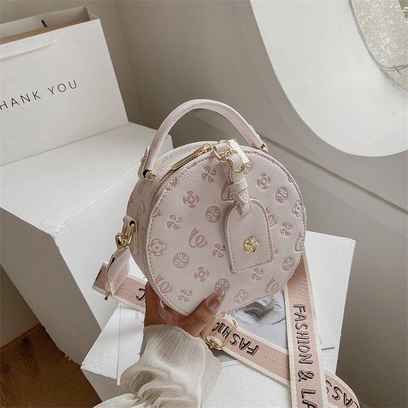 

Factory Online Sales Wanghongnv 2022 summer new fashion small round bag high sense of foreign style versatile One Shoulder Messenger Bag, Creamy-white