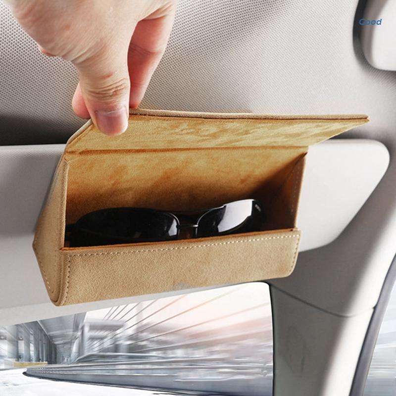 

Car Organizer Visor Sunglasses Case Eye Glass Storage Box Automotive Accessories