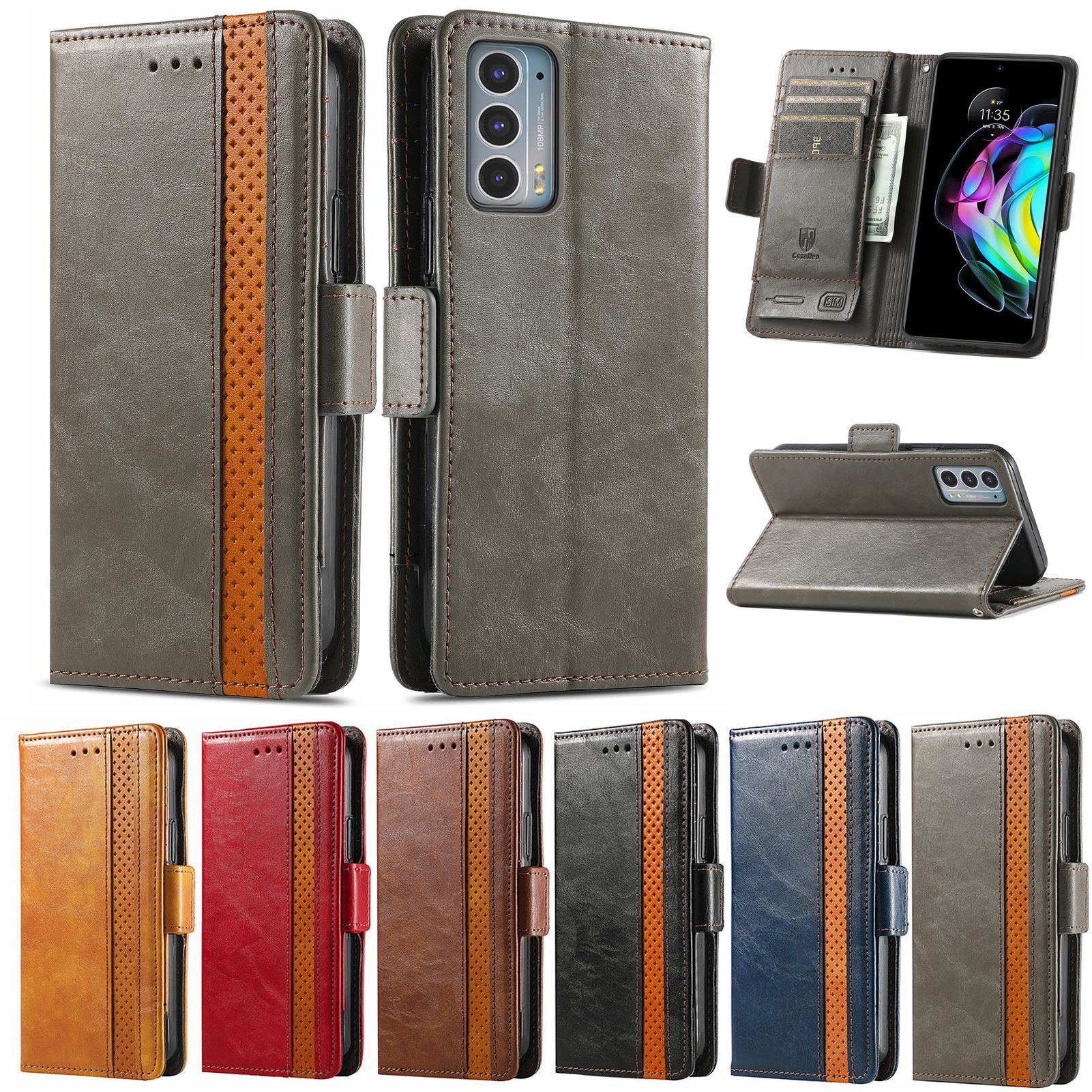 

PU Leather Wallet Phone Cases For 13 Pro Max A31 A21s A71 A12 A42 A52 A72 A32 A22 A03s A13 S22 S22u S20fe S21 redmi note 9 pro mi11 card case, Light brown