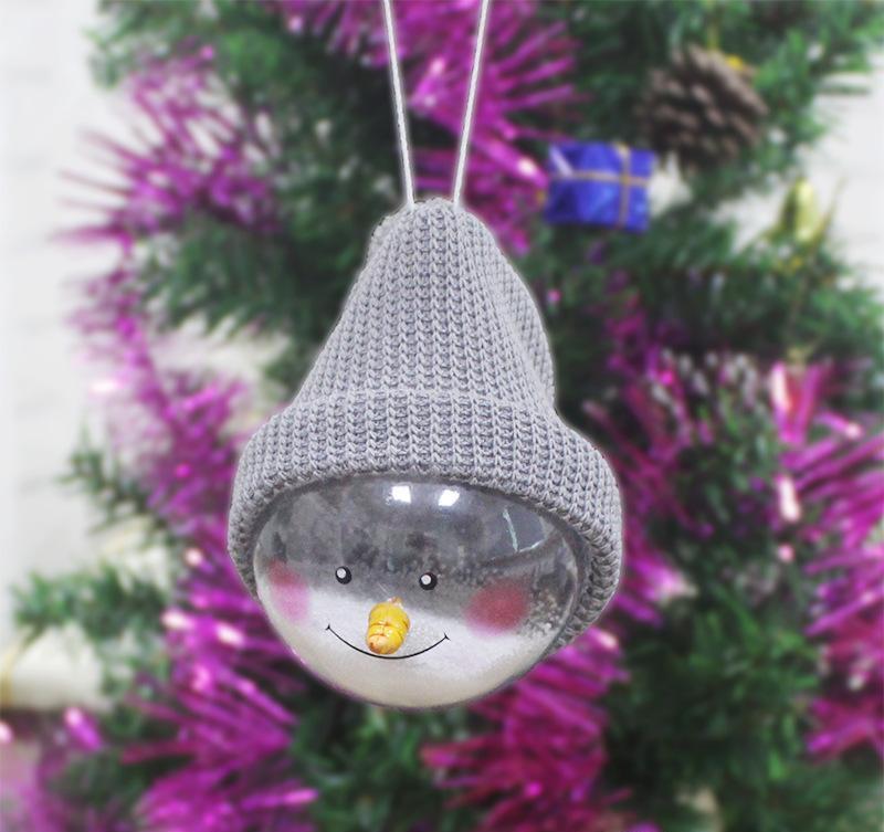 

Stcck Snowman Plastic Clear Ball Hanging Party Decoration Christmas Tree Decorations Ornaments Creative Doll Home Decor Pendant