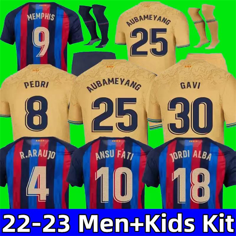 

22 23 Barcelona Camisetas de football Memphis Depay PEDRI soccer Jerseys 2022 2023 GAVI FERRAN FC ANSU FATI F. DE JONG R. Araujo DEST ADAMA DANI ALVES Jersey kids kit socks, Colour 13