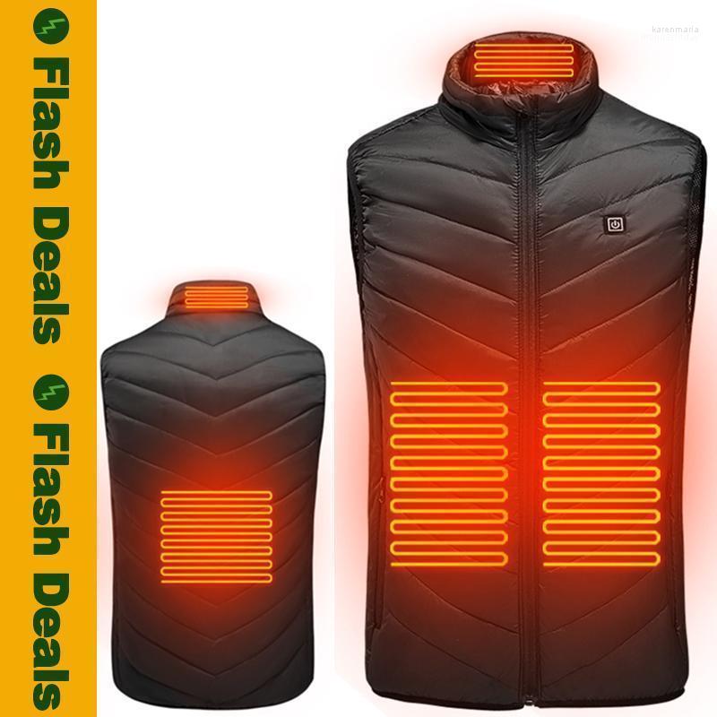 

Heating Vest Men Smart Warm Male Coat Women Infrared Electric Heated Outdoor Flexible Thermal Jacket Couples Winter Men' Vests Kare22, Black