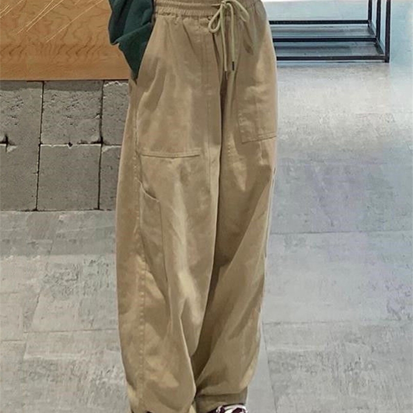

HOUZHOU Vintage Cargo Pants Women Harajuku Baggy Hip Hop Trousers Loose Casual Korean Fashion High Waist Female Streetwear 220813, Black