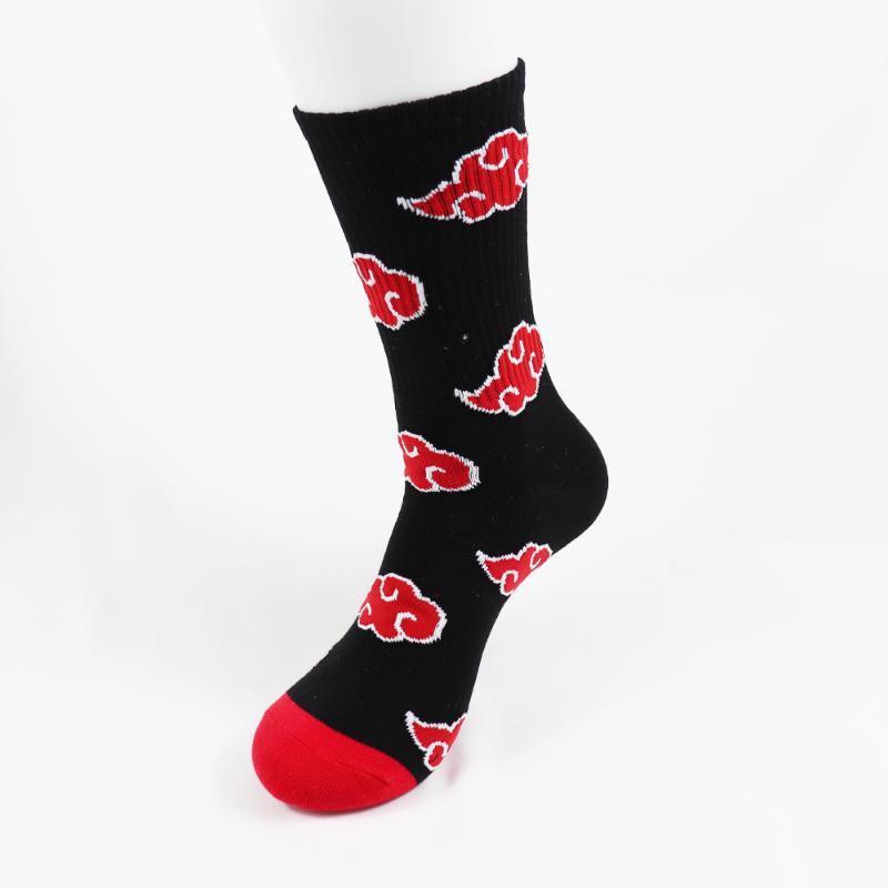 

Men's Socks Anime Yahiko Akatsuki Cloud Logos Long Cotton, Black