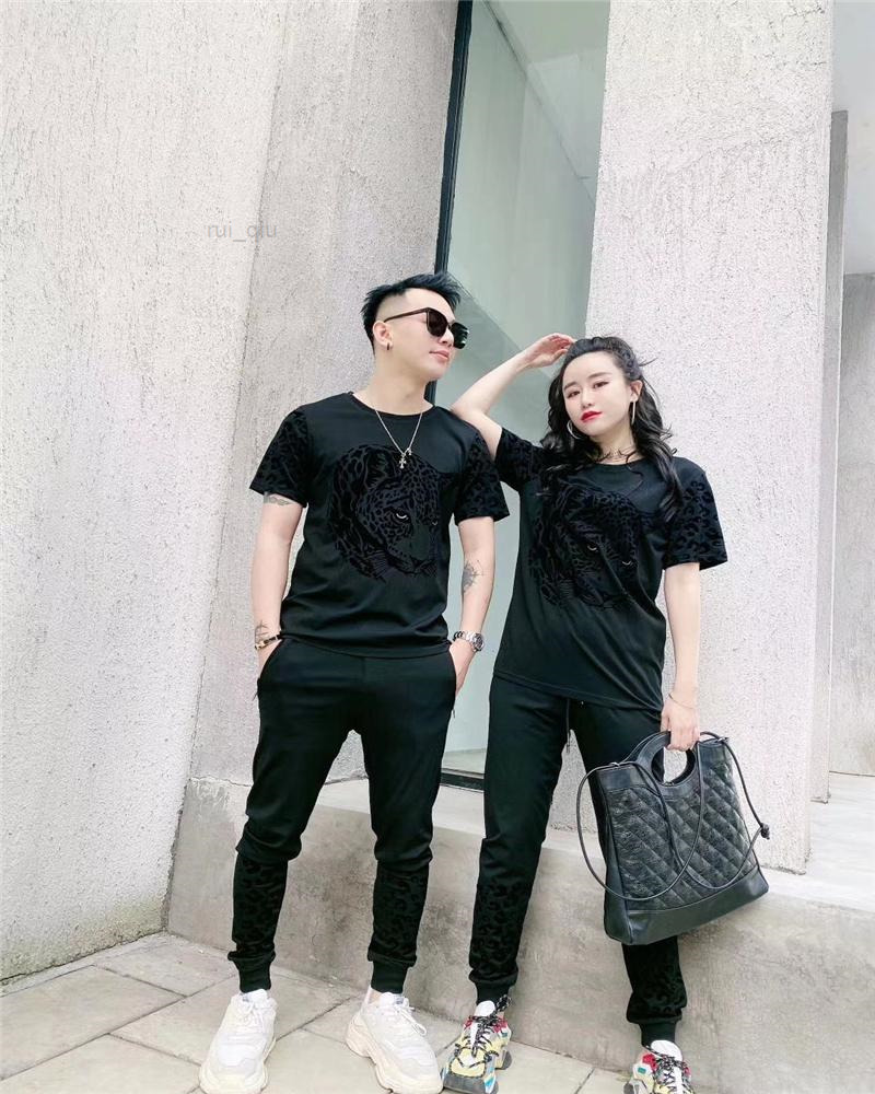 

Tracksuits High Men's Quality Casual And Women's Sportswear Sports Suit Crew Neck T-shirttrousers Slim Fit Two-piece, Woman tracksuit