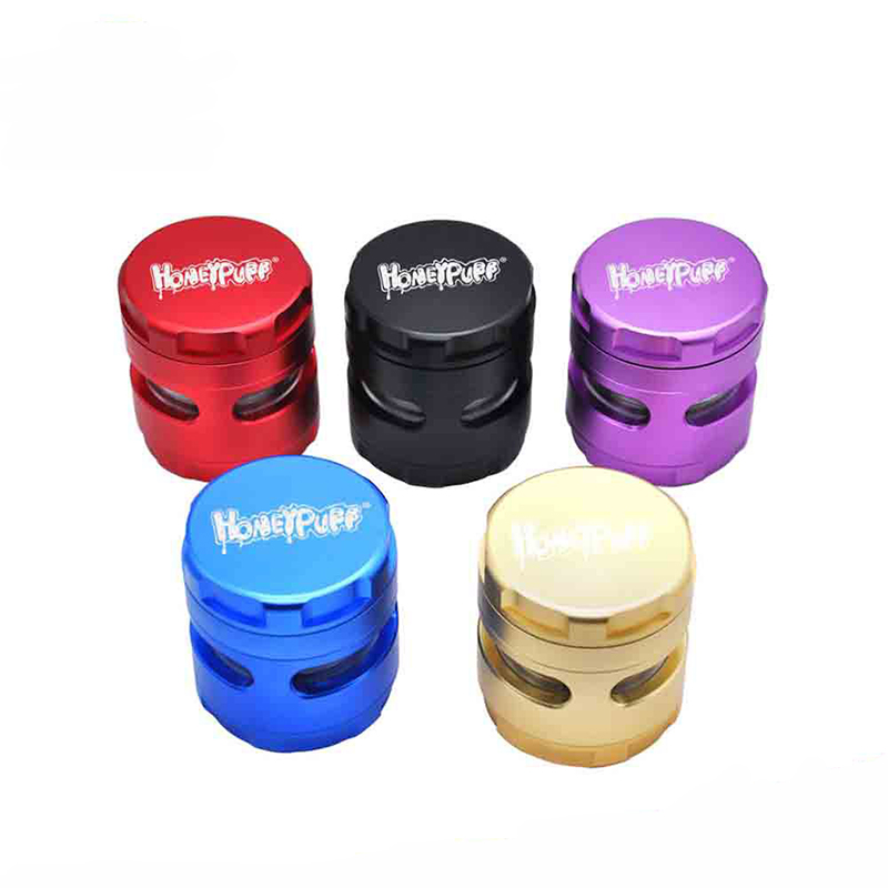 

Herb Grinder Smoke Side Spice 61mm Grinders Dry Tobacco Aircraft Window Style Cigarette Crushers Aluminum Honeypuff Smoking Crusher Lay Ttaw