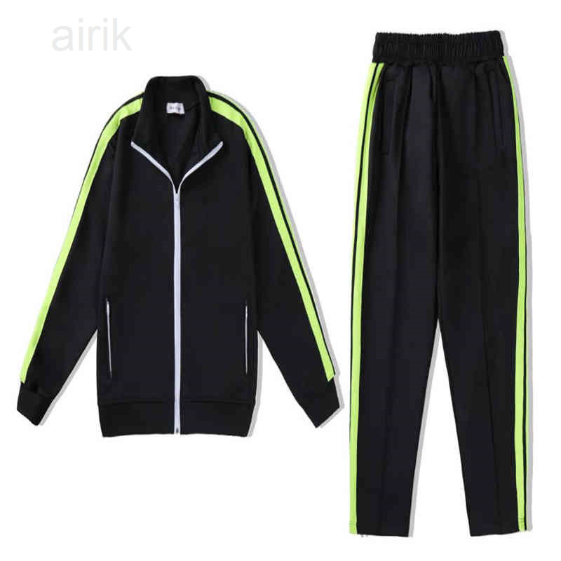 

Couple Jacket Pa Letter Men Women Lovers Style Fashion Long Sleeve Pants Trousers Boyfriend Gift Sports Jackets, Black