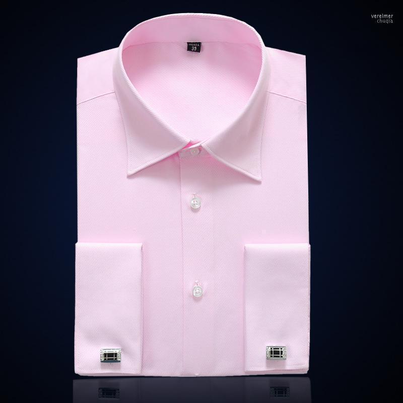 

Men's Dress Shirts French Cuff Button Tuxedo Shirt Long Sleeve Business Formal Party Wedding Evening Banquet Clothing With Cufflinks Vere22, Pink