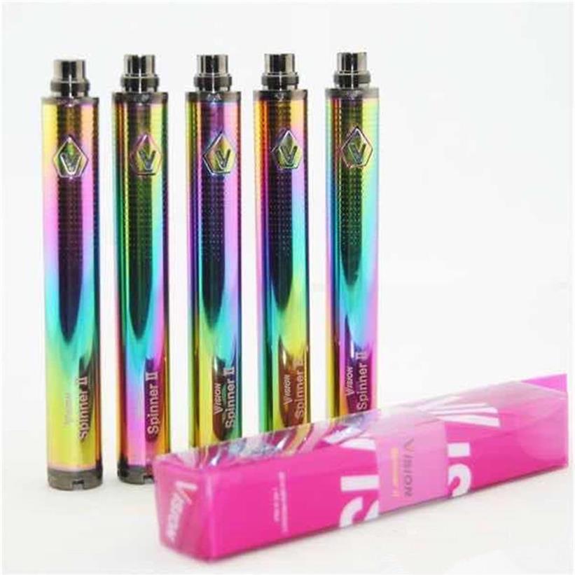 

1Pcs Rainbow battery Color Vision Spinner 2 II 1650mAh 510 Thread Vape Pen+USB Charger Variable Voltage ego C Spinners Batte213J299w