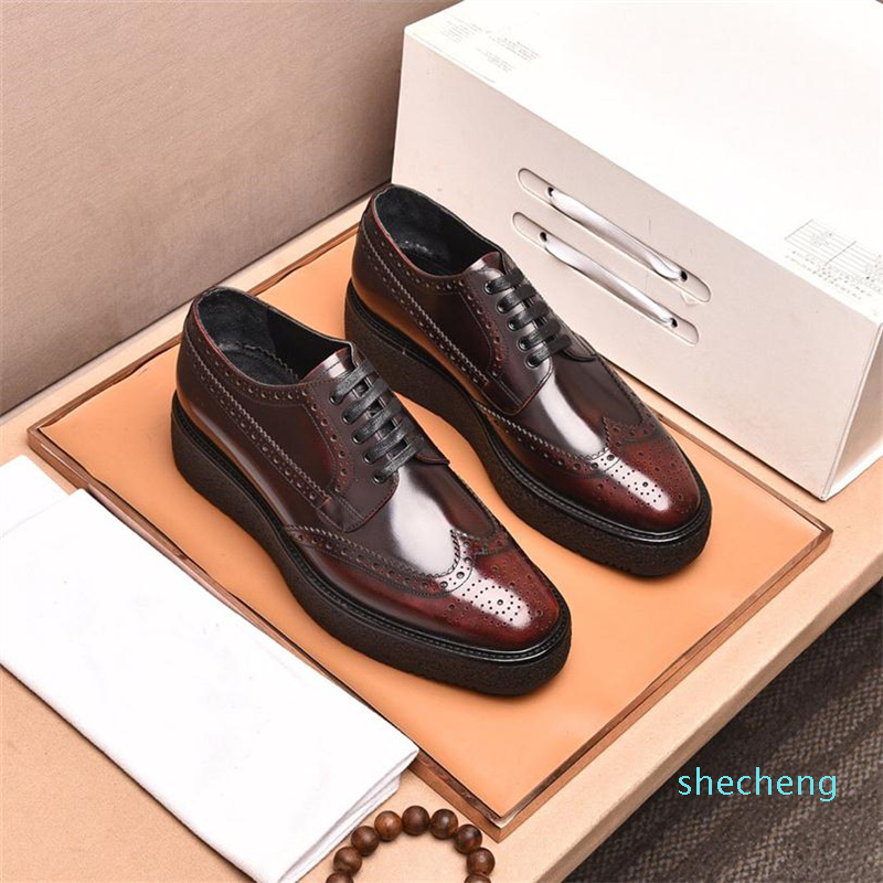 

designer Dress Shoes For Gentle Men Fashion Leather Mens Business Oxfords Casual Platform, Black