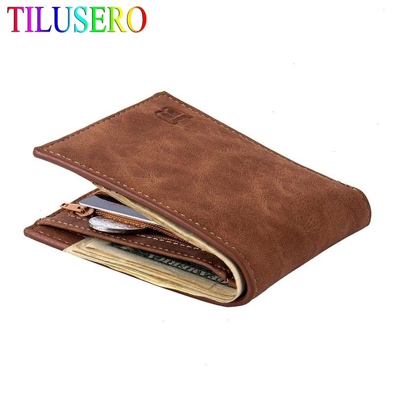 

Fashion Pu Leather Mens Wallet With Coin Bag Zipper Small Money Purses Dollar Slim Purse Design, Black wallet