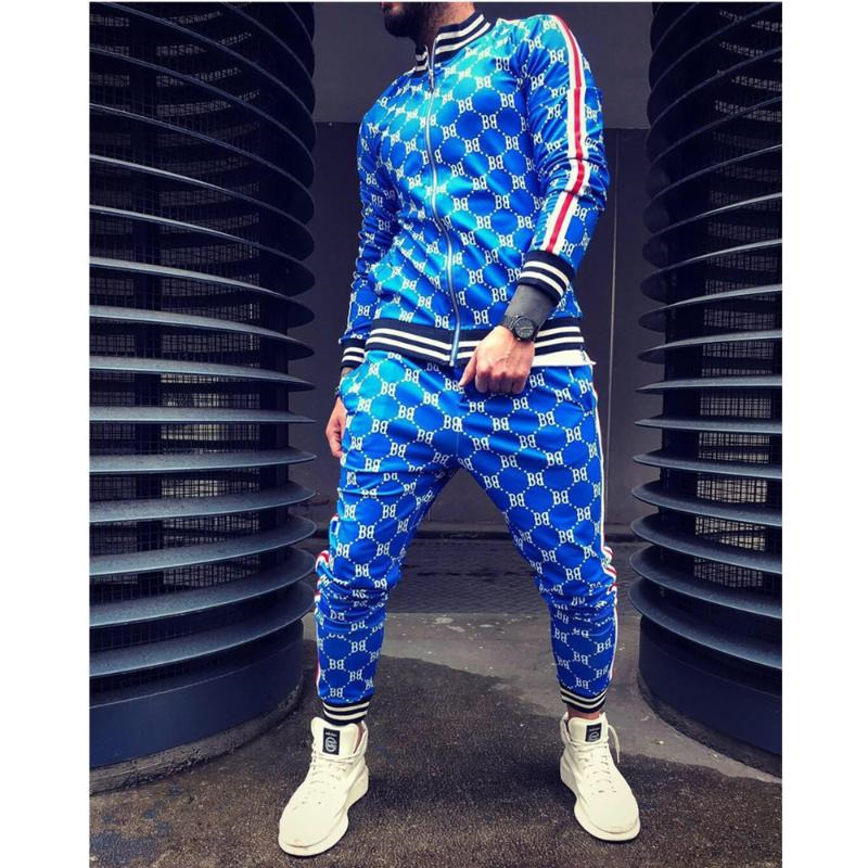 

Tracksuits Men's Men's Athleisure Suit Trend 3D Printing Slim Fit Zipper Cardigan Jacket PantsMen's, Yellow