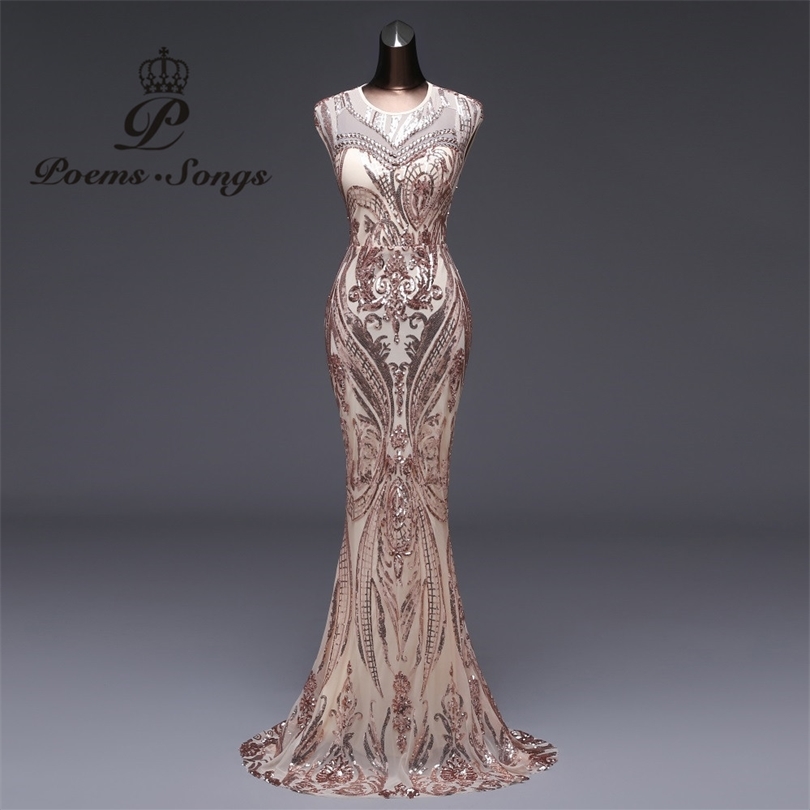 

New style Mermaid Evening Dress Luxury Sequin prom gowns Party dress vestido de festa Sexy Backless robe longue vestido de mujer 201114, Color as photo