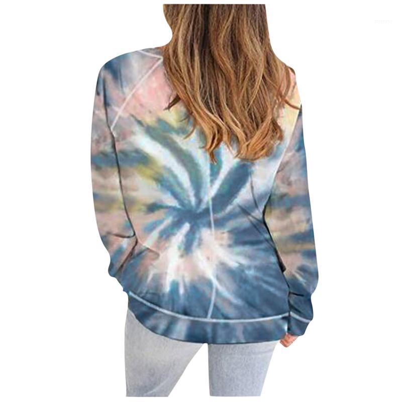 

Streetwear Women Tie-dye Printed Hoodies Sweatshirts Autumn Ladies O-Neck Long Sleeve Colorful Print Hoodie Pullover Female #M, Multi