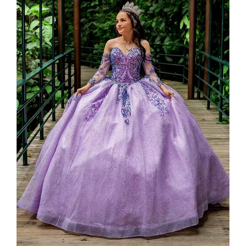 

Purple Quinceanera Dresses Ball Gowns 2022 For Mexico Sweet 16 Girl Sequined Birthday Party Princess Dress vestido de 15 anos quinceanera, Lavender \lilac