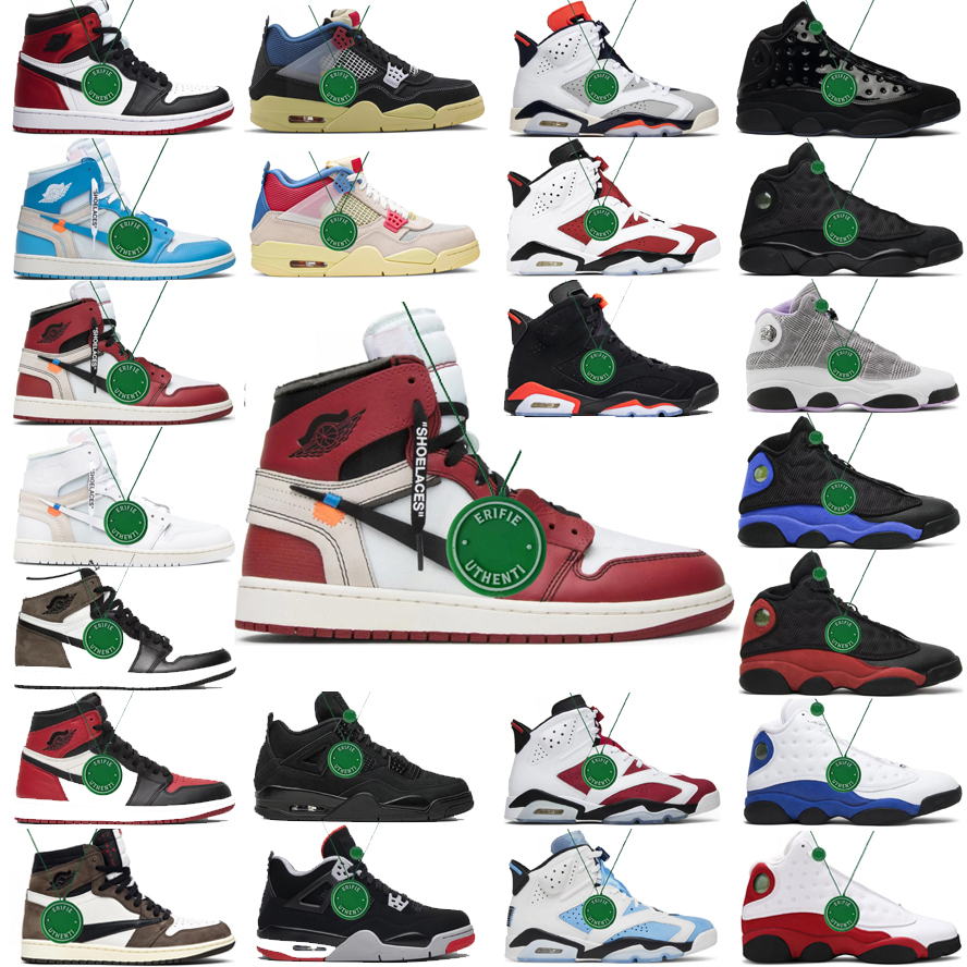 

jumpman 1 4 6 9 13 off Basketball shoes for men women white x UNC Chicago Sneakers Desert Moss Black Cat Bred Toe Houndstooth Guava Ice Mocha Sports shoes, Color # 6